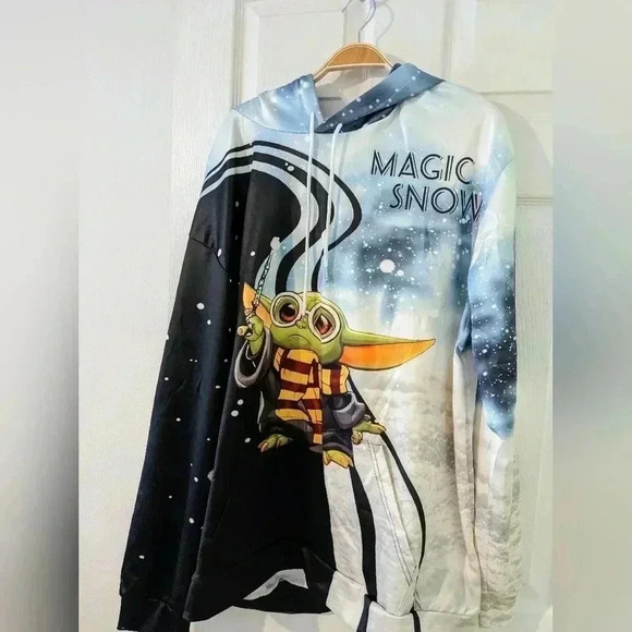 Unisex Yoda Harry Potter Collab 3D Print  Cool Pullover Hooded‎ Sz. XXL NWOT - Picture 5 of 8